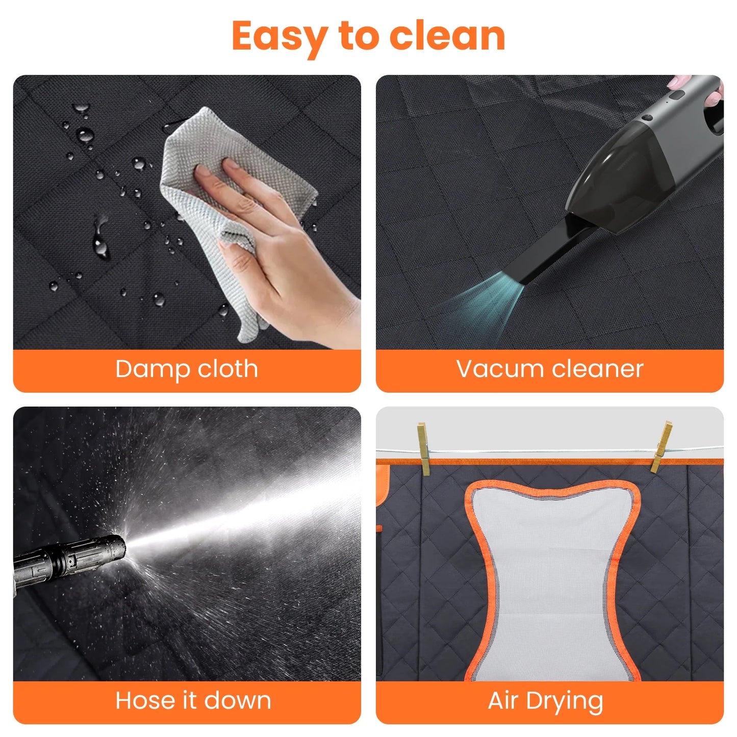 Collapsible Dog Car Seat Cover for Back Seat Dog Waterproof Seat Cover Dog Hammock for Car Nonslip Pet Seat Cover with Mesh Window & Pocket for Cars Trucks and SUV