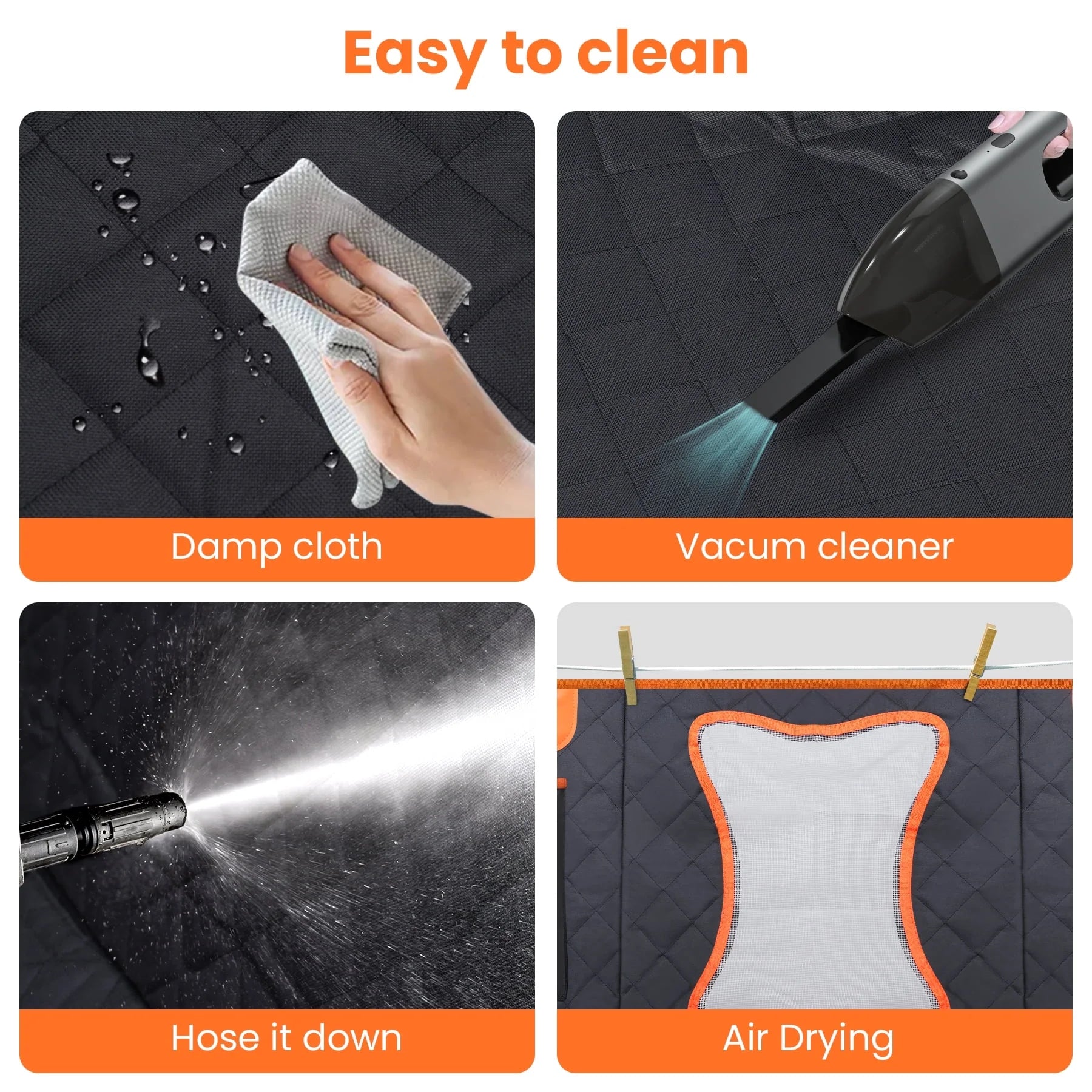 Collapsible Dog Car Seat Cover for Back Seat Dog Waterproof Seat Cover Dog Hammock for Car Nonslip Pet Seat Cover with Mesh Window & Pocket for Cars Trucks and SUV